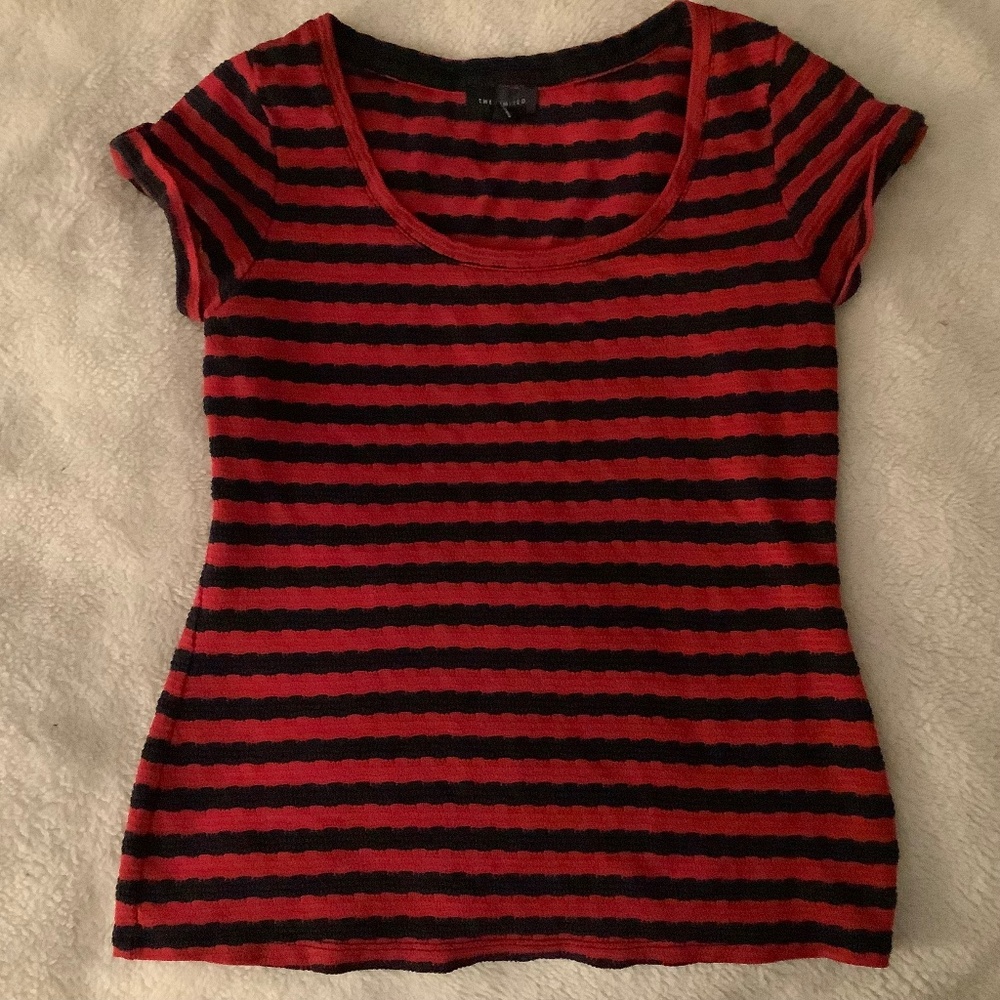 The Limited Red and Black Striped T Shirt